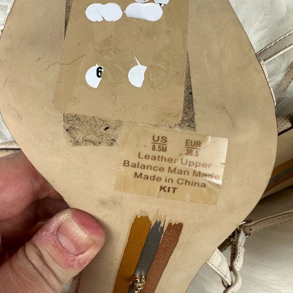 Sam Edelman Kit Block Heel Sandals in Beige Leather - Picture 6 of 7